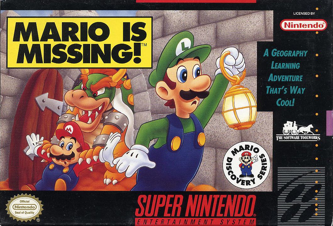 Mario is Missing box art for Super Nintendo